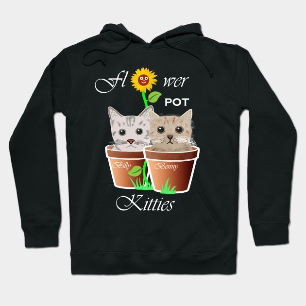 Flower pot kitties Hoodie by Alex Bleakley